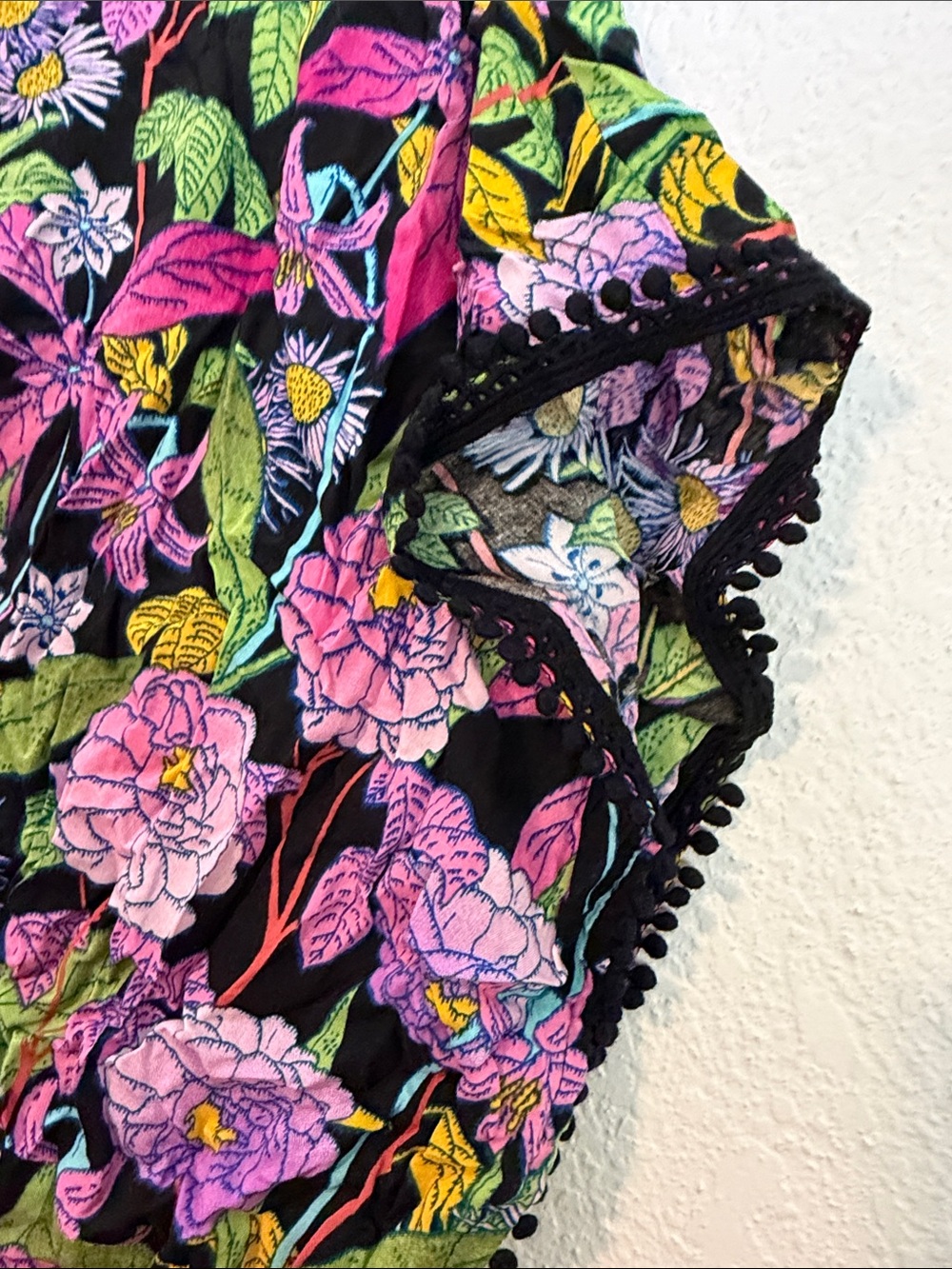 Victoria's Secret Black Floral V-Neck Tank with Colorful Print - Picture 6 of 7